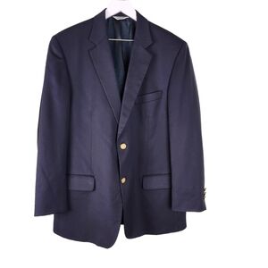 Joseph & Feiss Blazer 100% Worsted Wool Navy Blue, sz 42 R